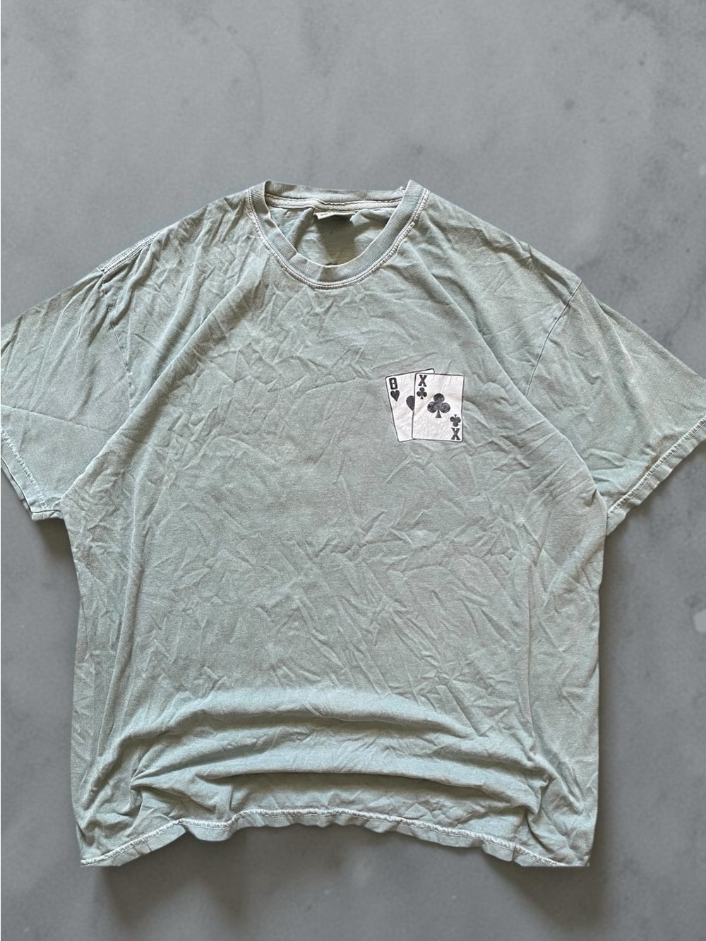 Comfort Colors Sage Green Short Sleeve Tee with Card Graphic